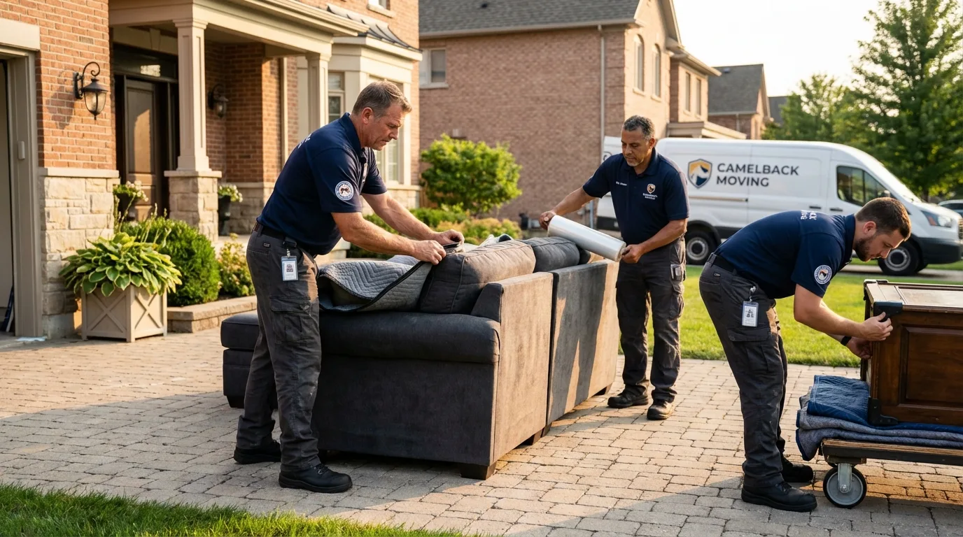 Large estate moving crew wrapping furniture in Tularosa, NM
